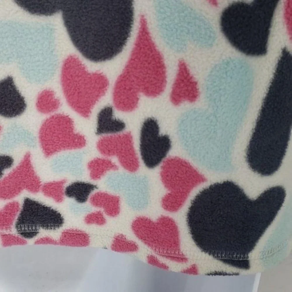 Old Navy Girl Hearts Zippered Fleece Vest‎ Jacket Large 10/12